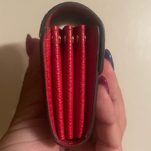 Louis Vuitton, compact accordion wallet LV canvas, print with red - Picture 7 of 13